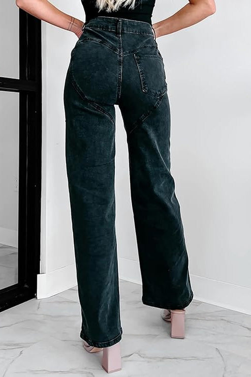 Washed Denim Rhinestone Cutout Jeans Lavish Daily