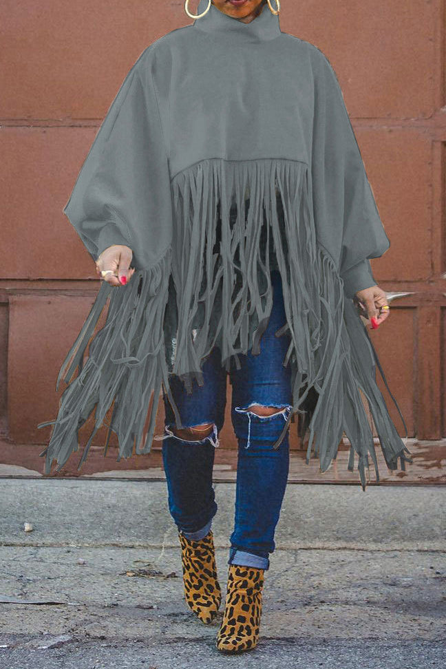 Plus Size Fringe Poncho Lavish Daily