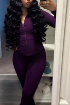 Shape Jacket & Flare Pants Activewear Set Lavish Daily