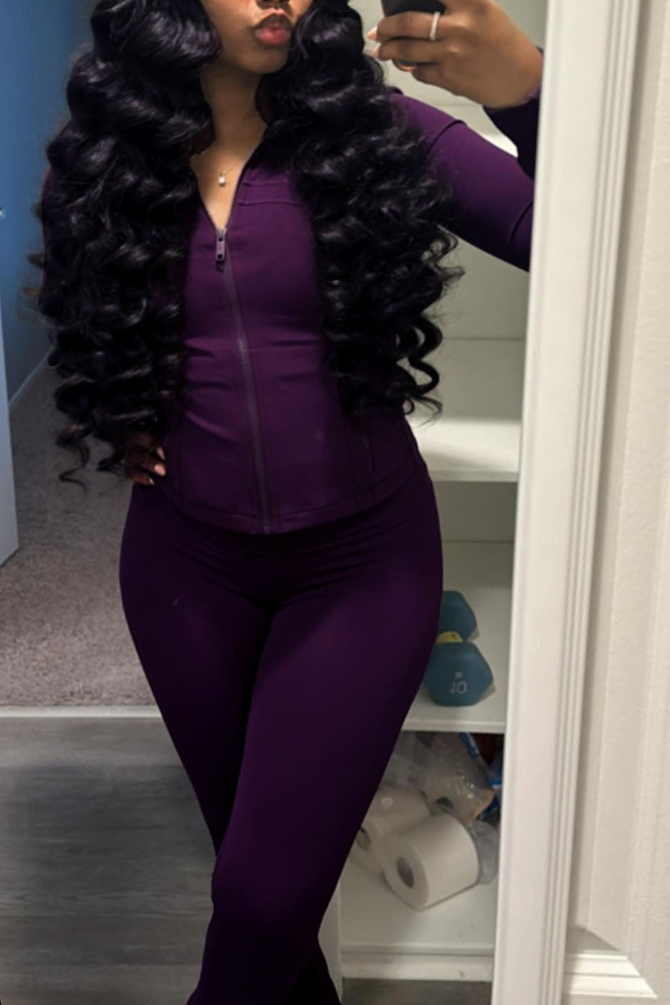 Shape Jacket & Flare Pants Activewear Set Lavish Daily