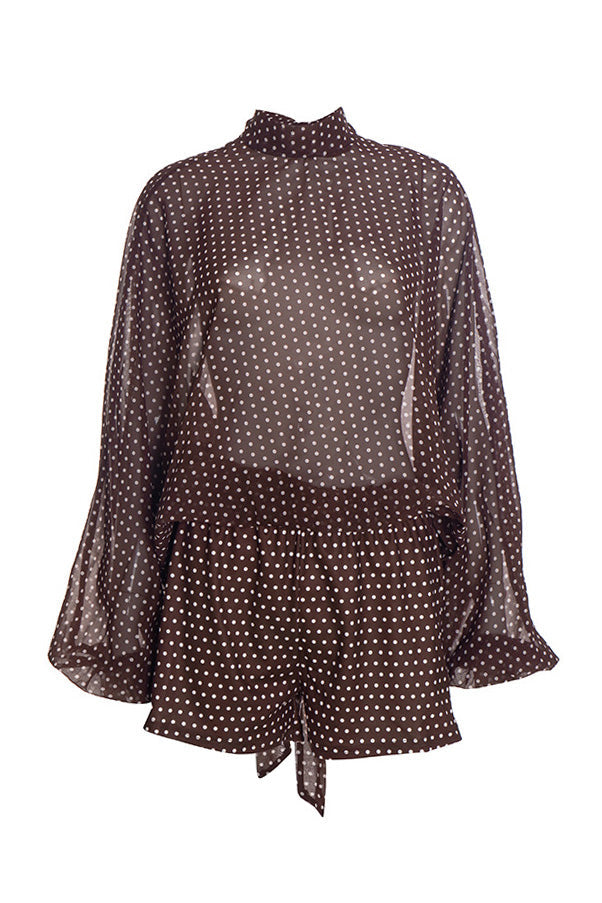 Polka Dot Sheer 2-Piece Shorts Set Lavish Daily