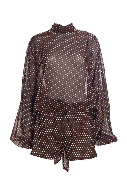 Polka Dot Sheer 2-Piece Shorts Set Lavish Daily