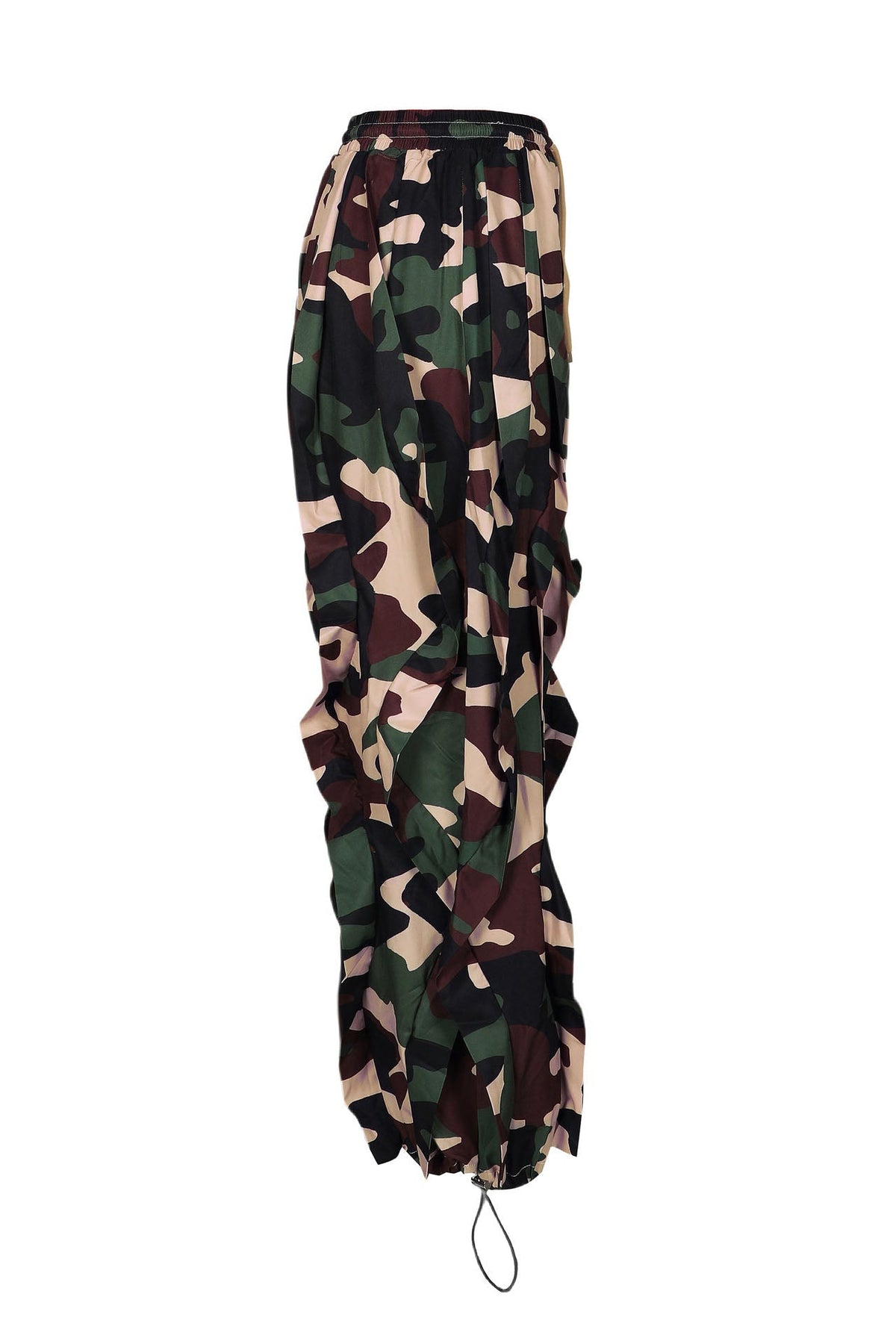 Abstract Print Cascading Draped Drawstring Pants Lavish Daily