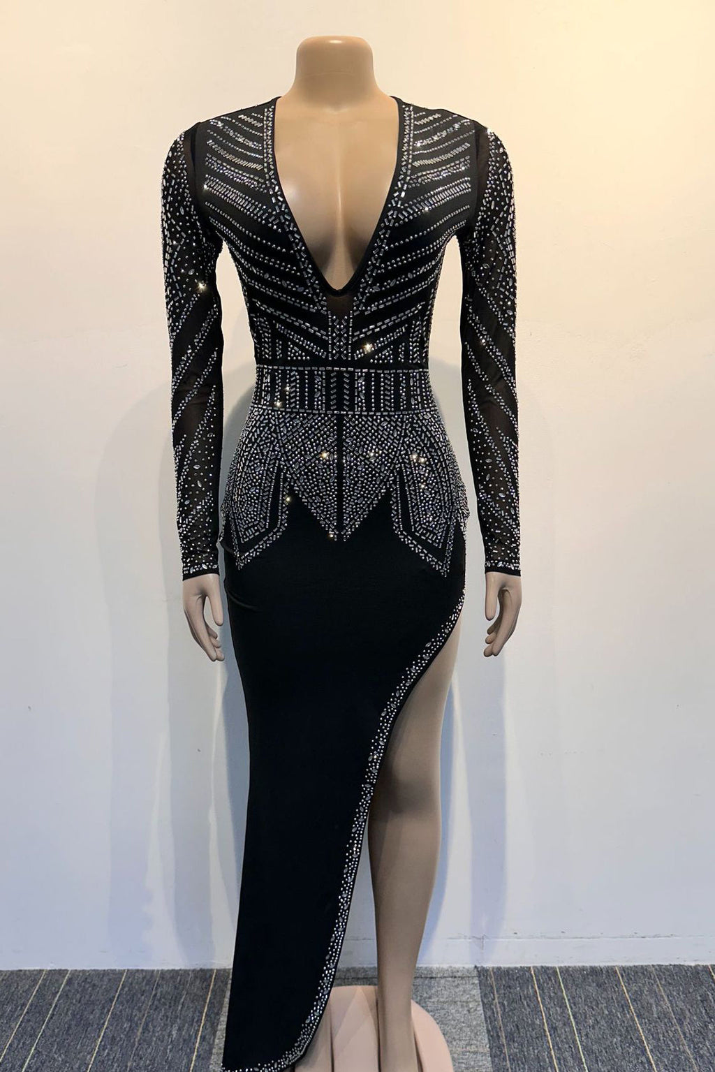 V Neck Mesh See Through Party Dress Lavish Daily