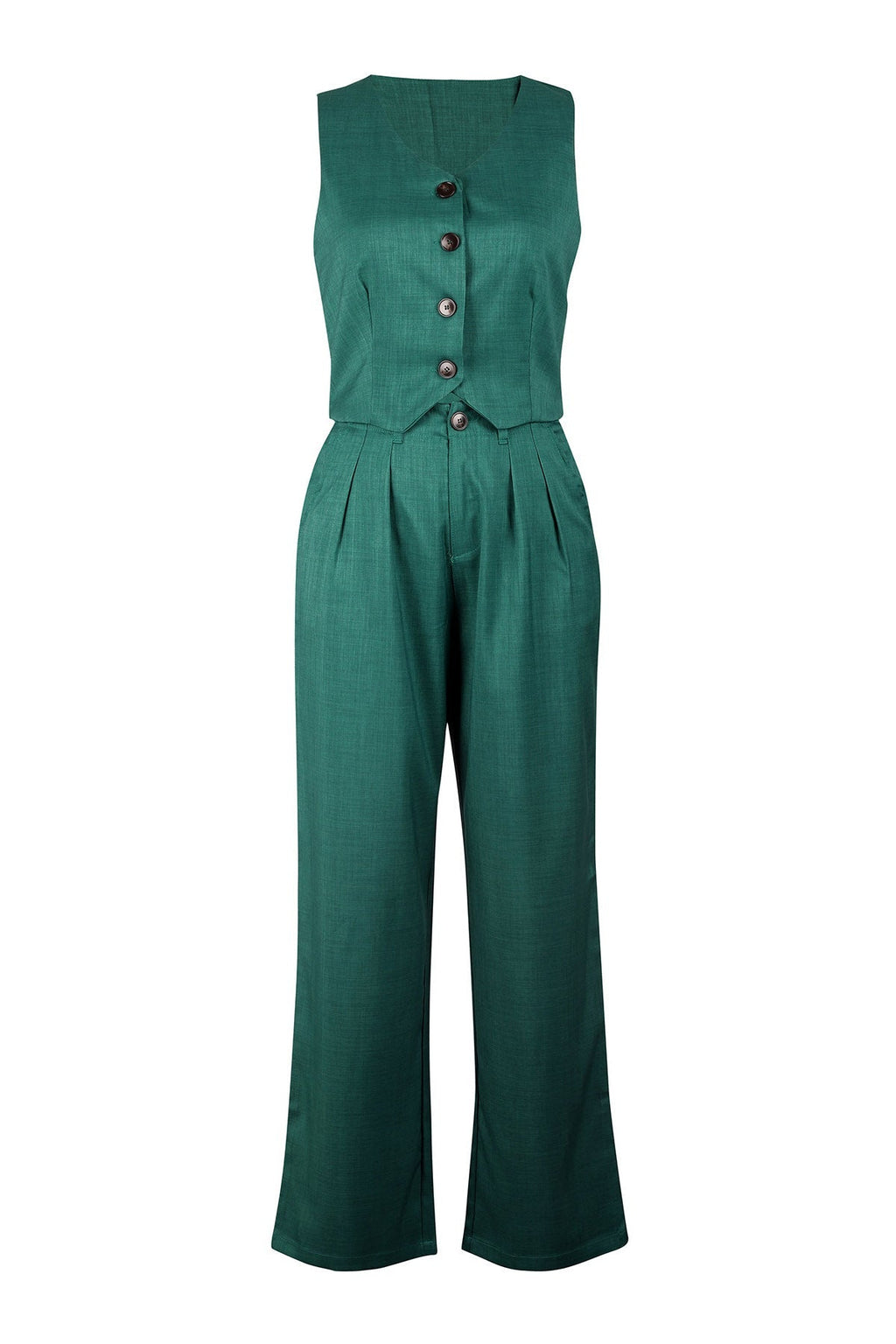 Linen Sleeveless Suit Set for Work Office Lavish Daily