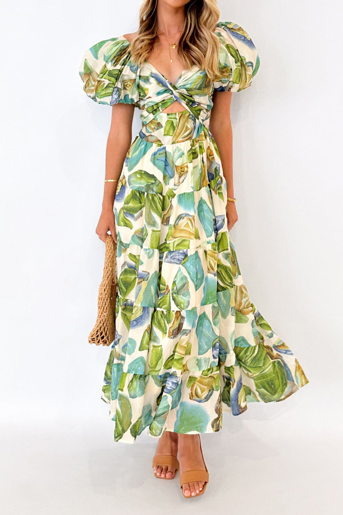 Seaside Printed Puff Sleeve Dress Lavish Daily