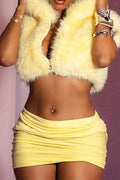 Cropped Faux Fur Jacket Lavish Daily