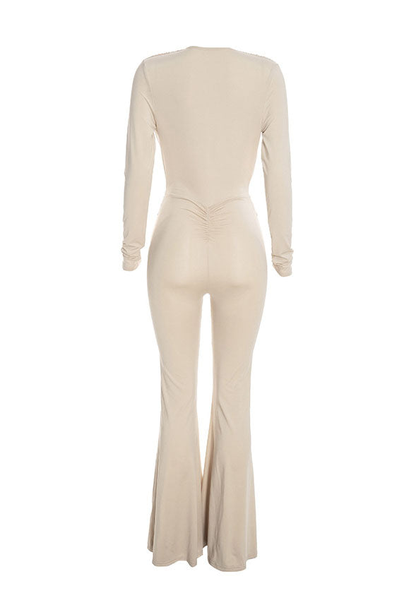 Cowl-Neck Twist-Front Wide-Leg Jumpsuit Lavish Daily