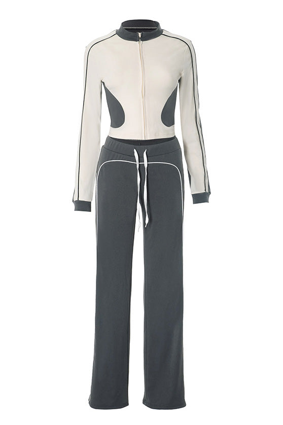 Stand Collar Slim Fit Sport Shorts Set Lavish Daily