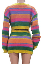 Stripe Knit Skirt Set Lavish Daily