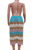 Multi Colour Stripe Knitted Sets Lavish Daily