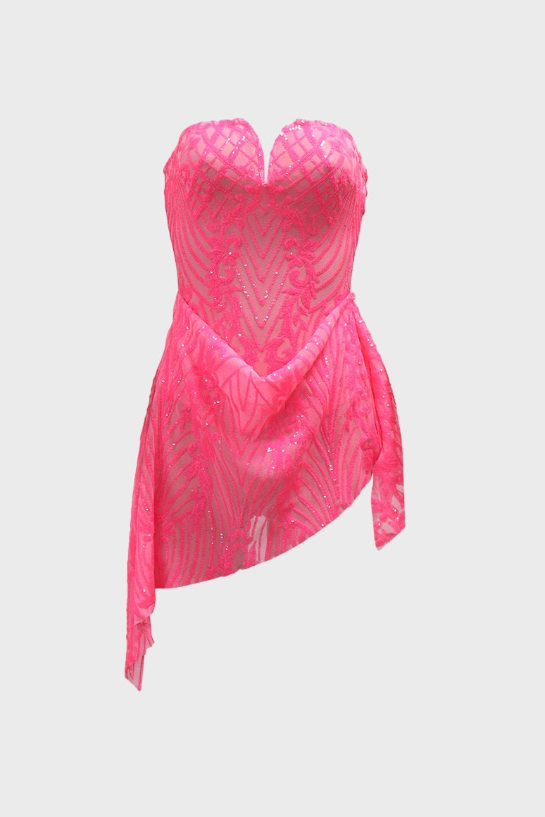 Strapless Mesh Bodycon Club Party Dress Lavish Daily