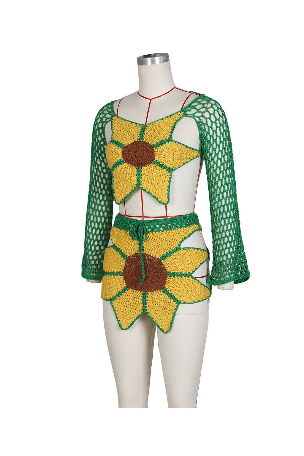 Sunflowers & Sunset Crochet Skirt Set Lavish Daily