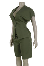 Belted Dolman Sleeve Top & Midi Pants Set Lavish Daily