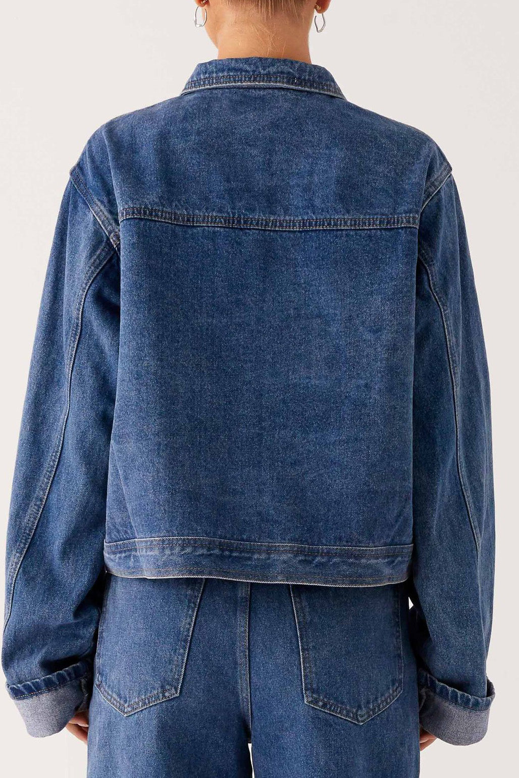 Collared Comfortable Casual Denim Jacket Lavish Daily