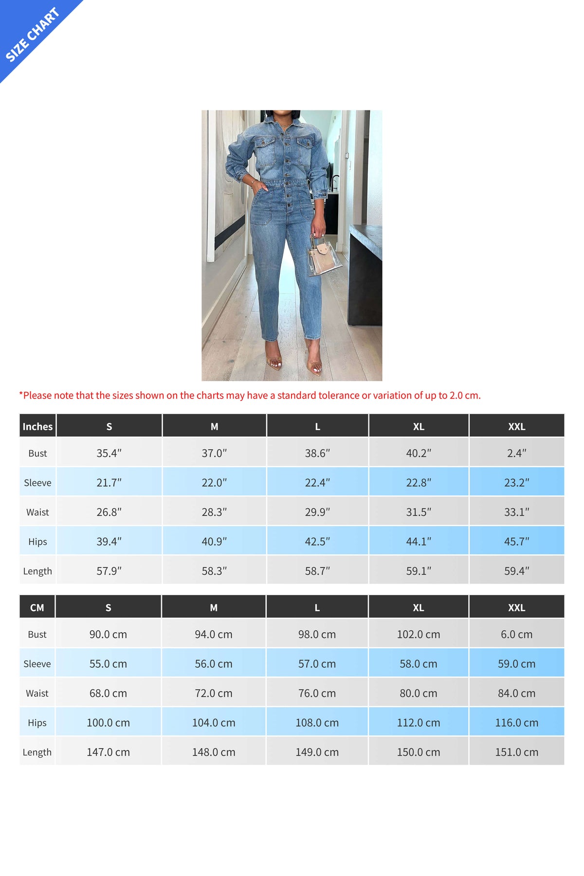 Long Sleeve Button Down Denim Utility Jumpsuit Lavish Daily