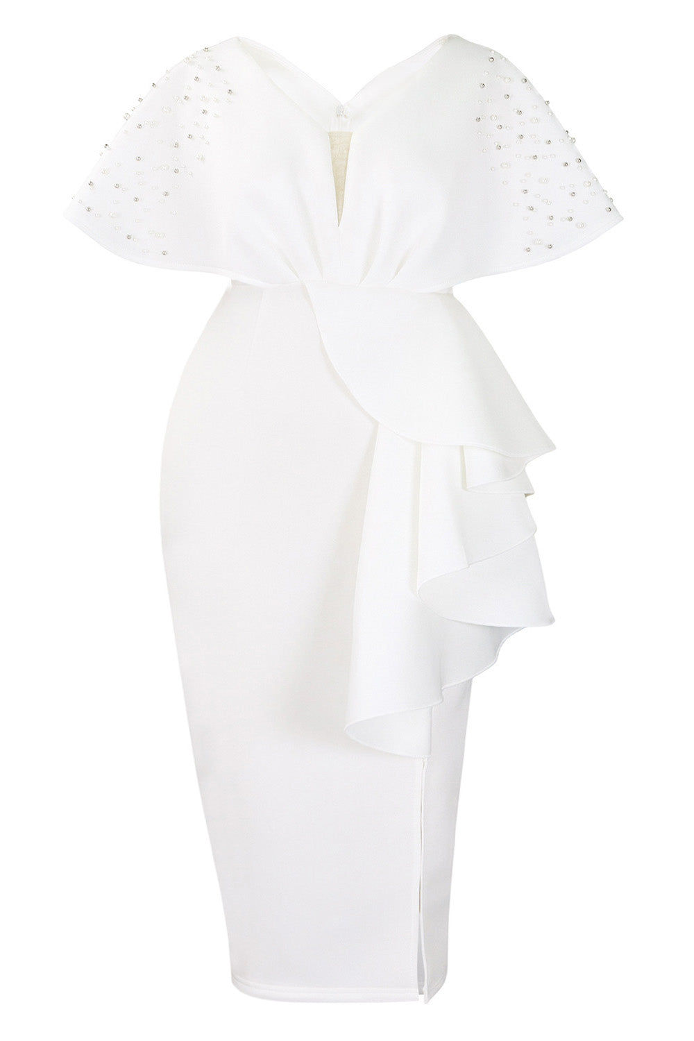 Beaded Ruffled Split Party Dress Lavish Daily