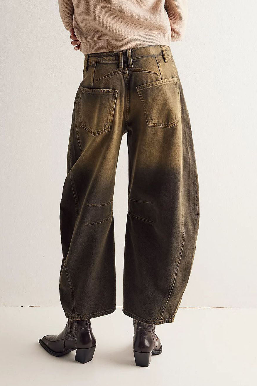 Mid Rise Barrel Jeans Lavish Daily