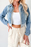 Cropped Layered Denim Jacket Lavish Daily