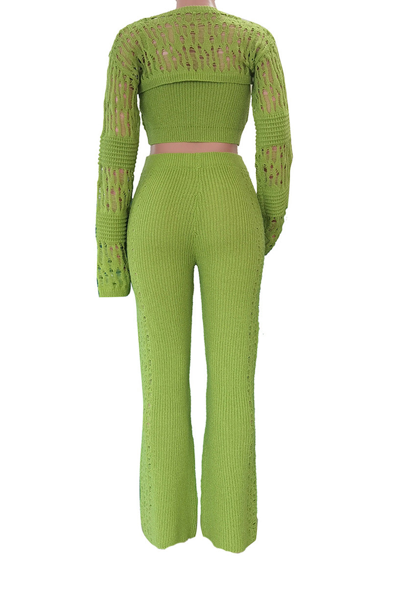 Knit Top Pants 3 Pcs Set Lavish Daily