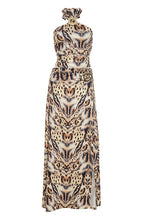 Halter Print Crop Top & Slit Skirt Set Lavish Daily