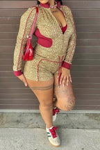 Leopard Print Long Sleeve Stretch Set Lavish Daily