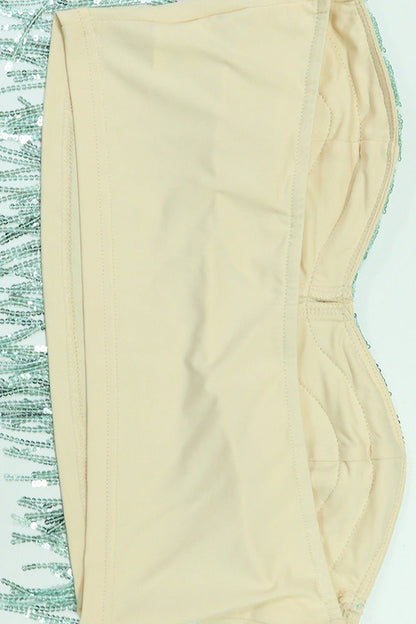 Strapless Top & Fringe Skirt Set Lavish Daily