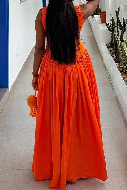 Cutout Drop Waist Maxi Dress Lavish Daily