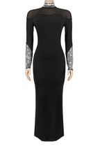 Rhinestone and Mesh Dress LavishDaily