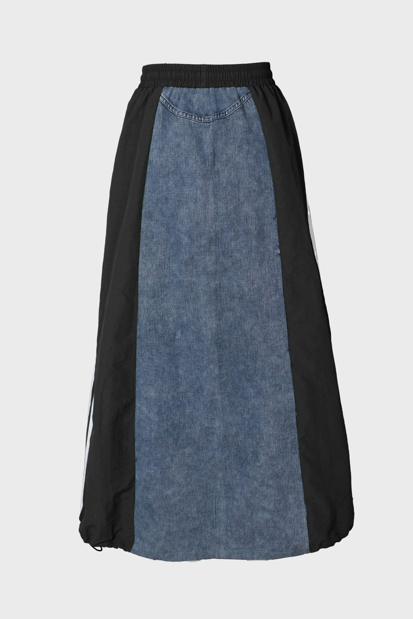 Wide Denim Skirts with Wide Contrast Side Lines Lavish Daily