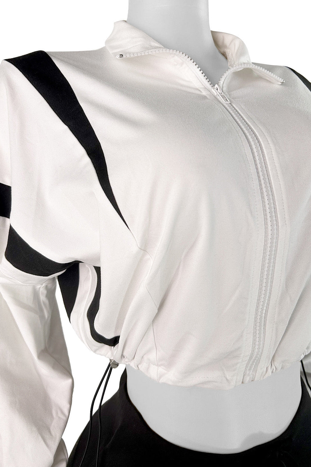 Long Sleeve Zipper Stretch High-waisted Short Set Lavish Daily