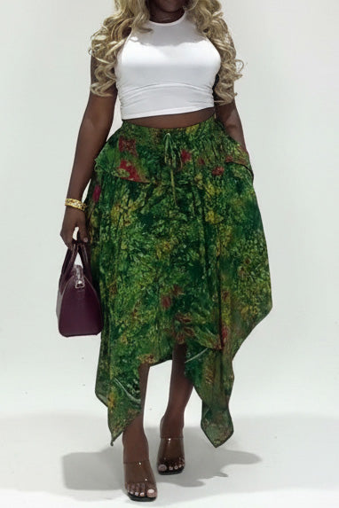 Plaid Asymmetrical Handkerchief Skirt Lavish Daily