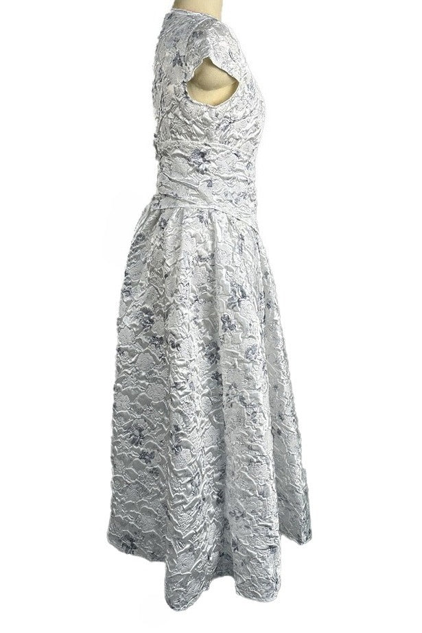 Printed Waist Defined A Line Midi Dress Lavish Daily