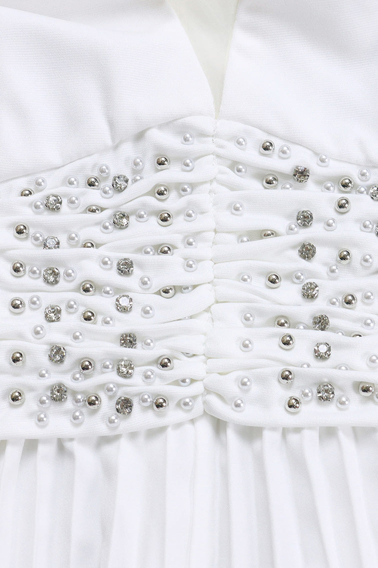 Plus Size Beaded Mesh Wide-Leg Jumpsuit Lavish Daily