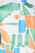 Floral Print V-Neck Colorblock Midi Dress Lavish Daily