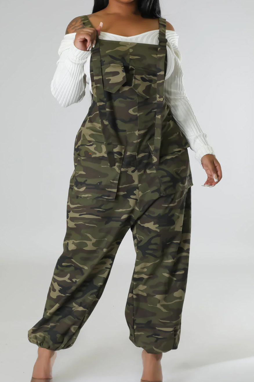 Camo Cargo Jumpsuit Lavish Daily