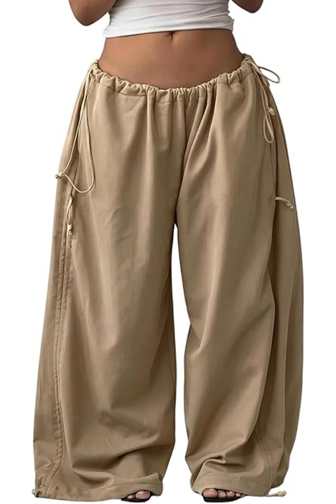 Adjustable Drawstring Baggy Parachute Pants Lavish Daily