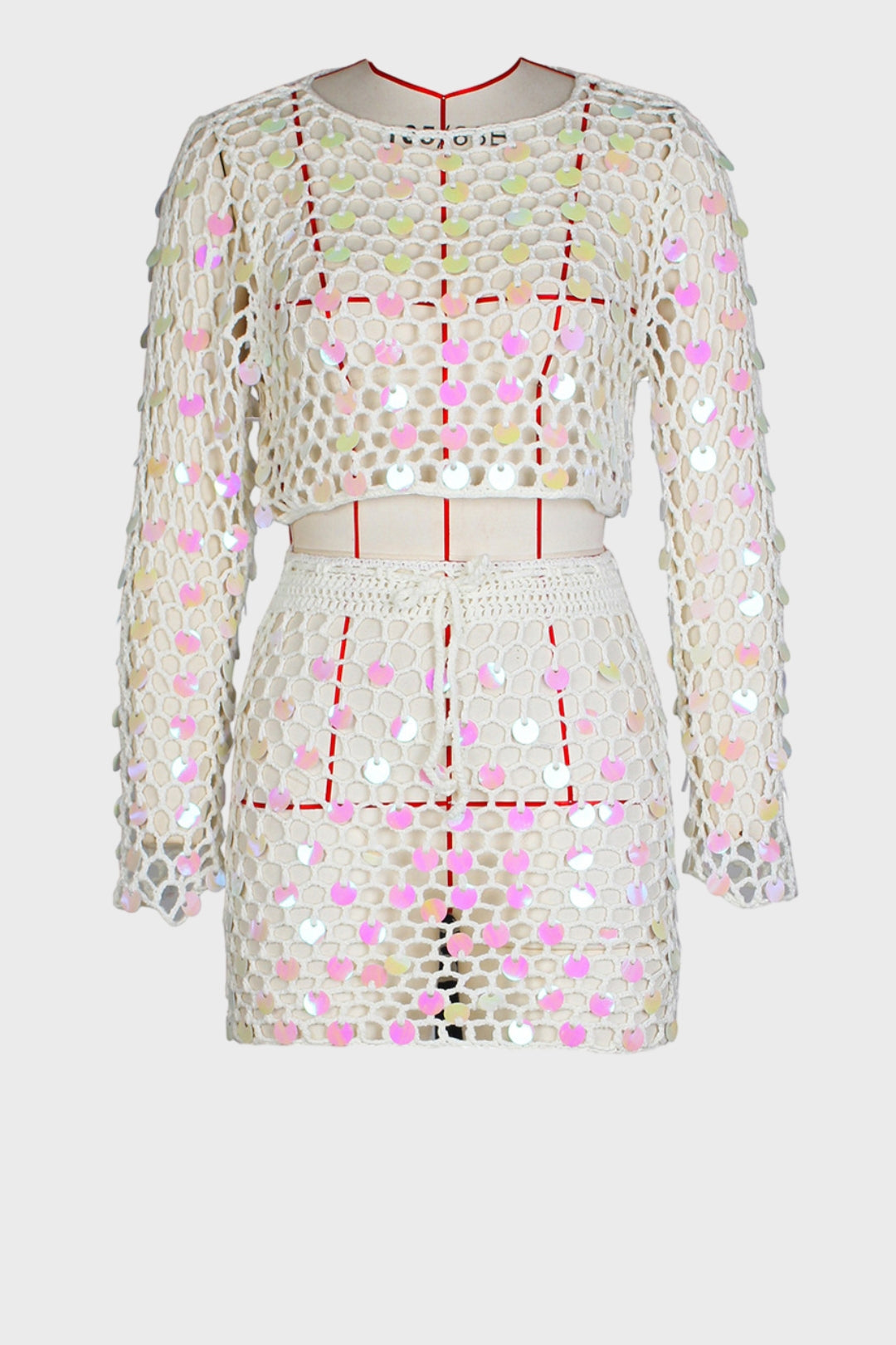 Sequins knitted Beach Skirt Sets Lavish Daily