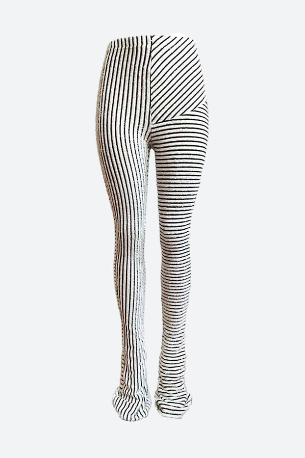 Striped Fuzzy Leggings Lavish Daily