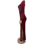 Velvet Rhinestone Long Sleeve Evening Dress Lavish Daily