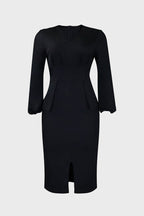 V-Neck Patchwork One-Step Skirt Dress Lavish Daily