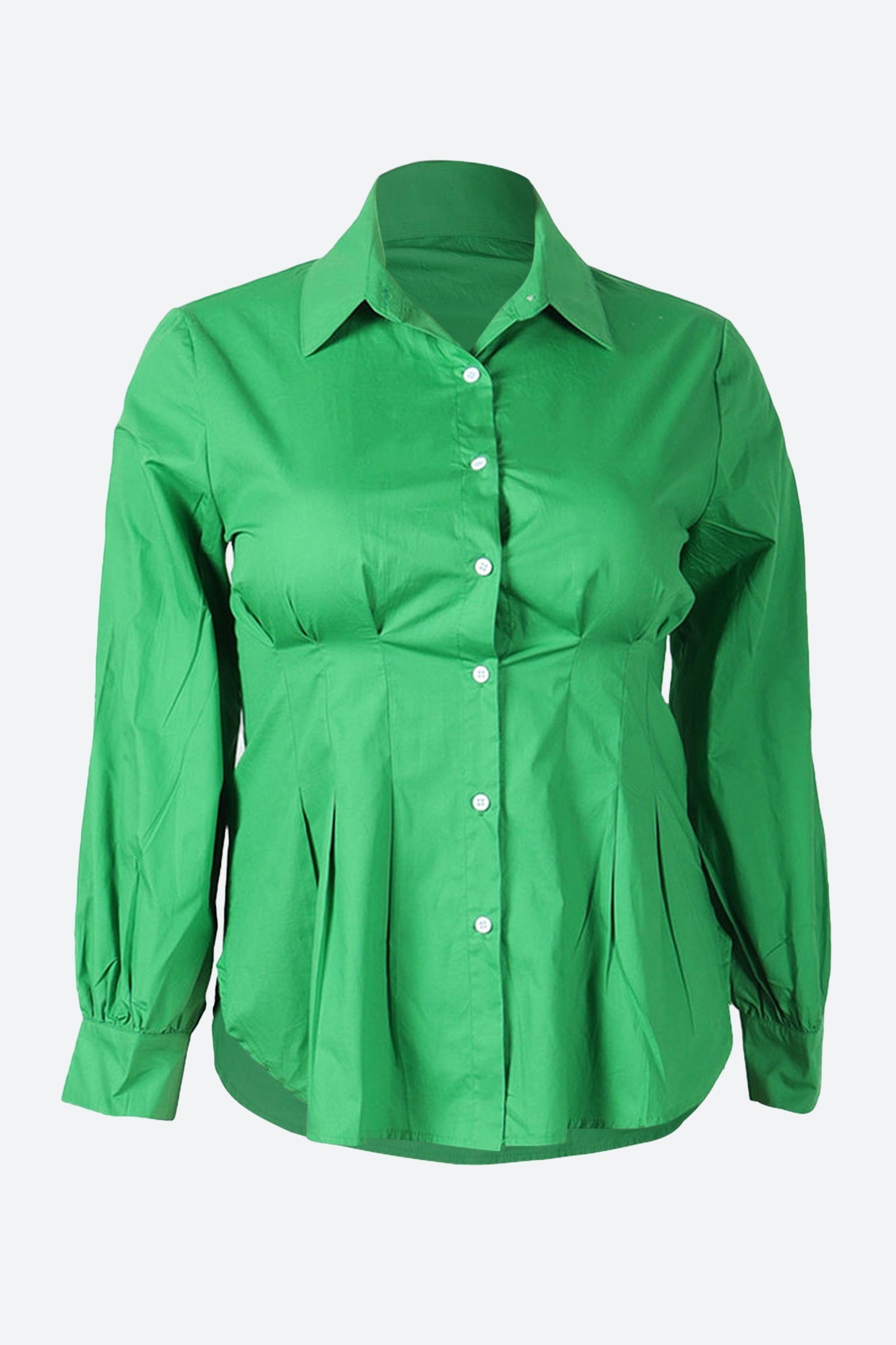 Collar Button Long Sleeve Blouse Lavish Daily