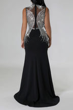 Rhinestone Maxi Dress Lavish Daily