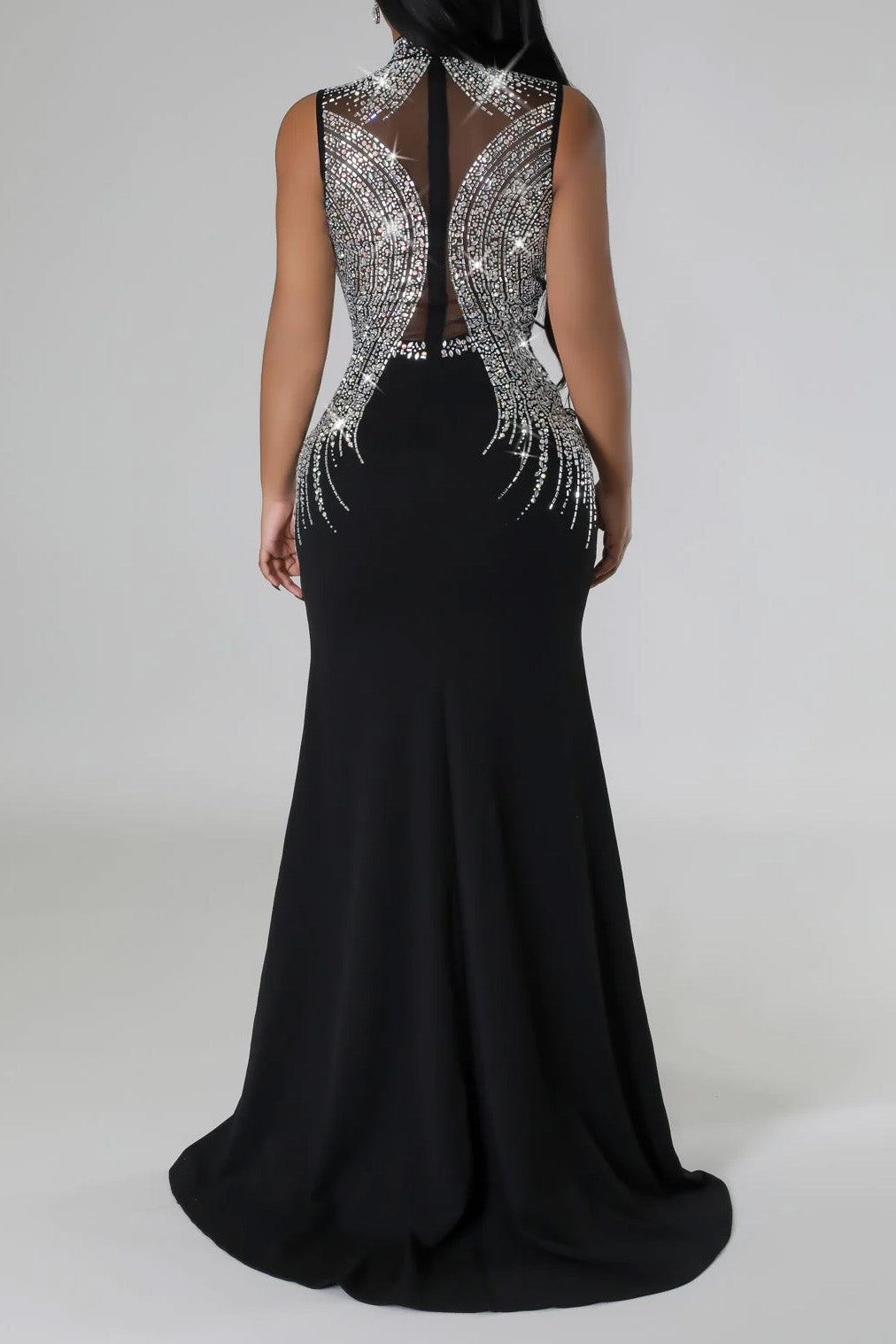 Rhinestone Maxi Dress Lavish Daily