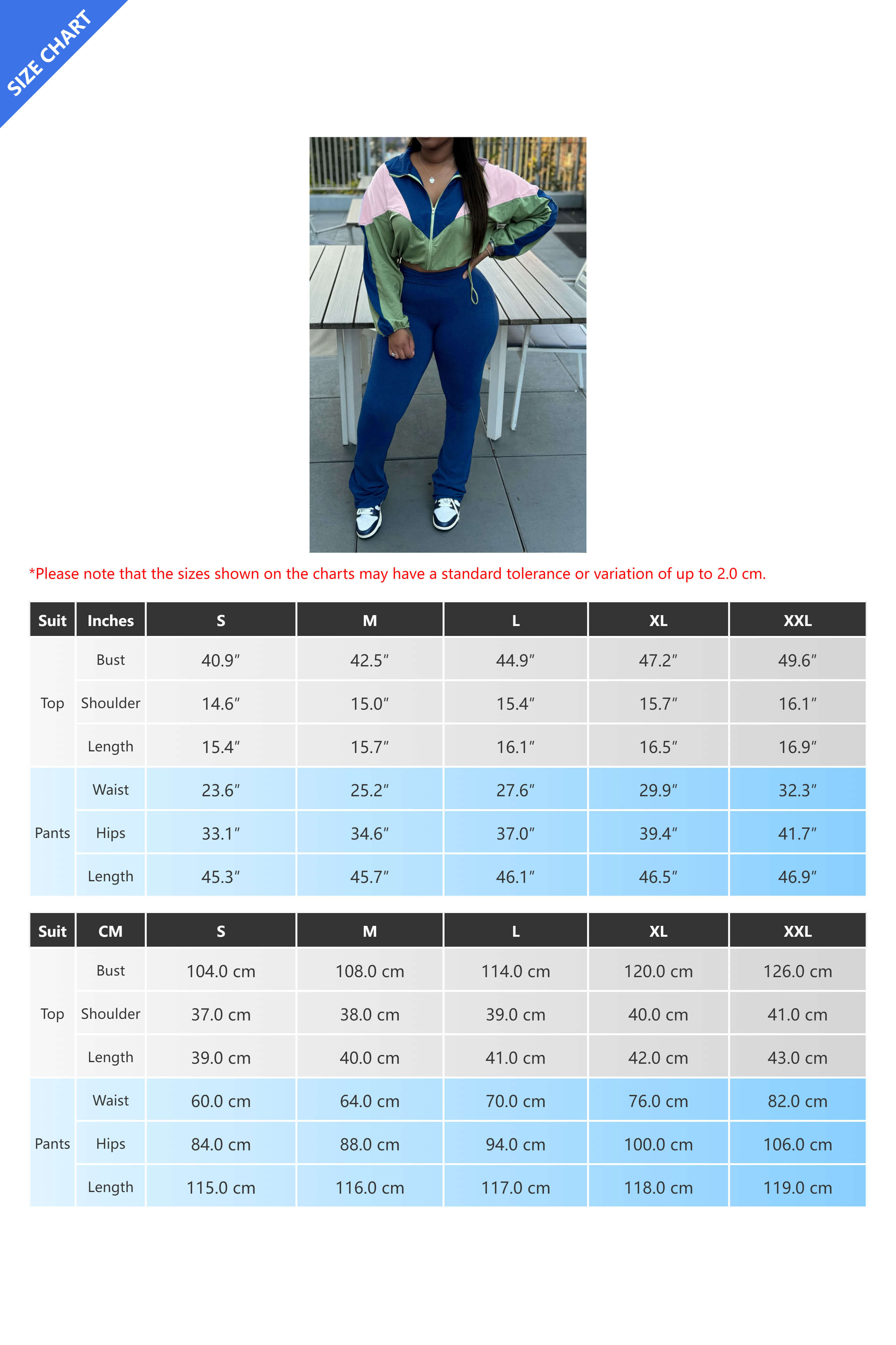 Color block Zip Top & Pants Set Lavish Daily