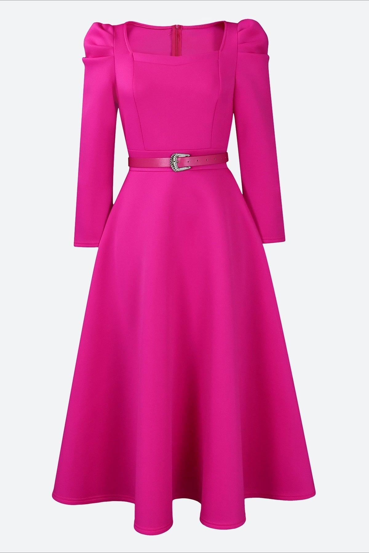 Puff Sleeve Elegant Pleated A-Line Dress Lavish Daily