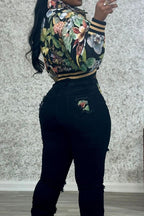 Cropped Tapestry Varsity Jacket Lavish Daily