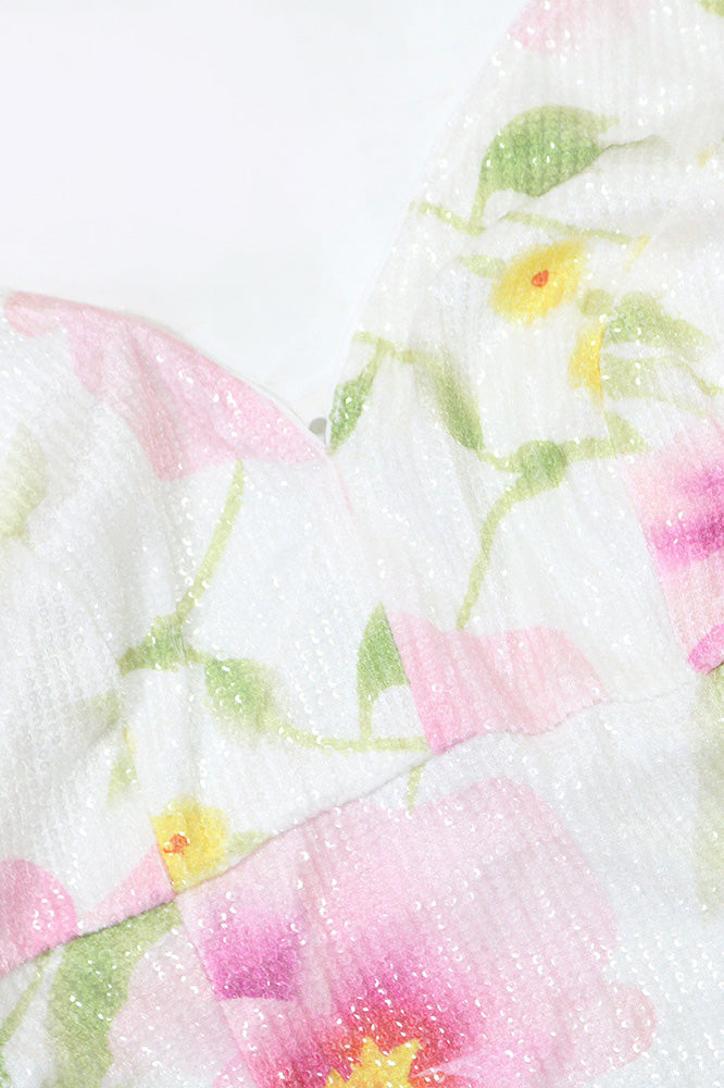 Blossom Sequin Floral Maxi Dress Lavish Daily