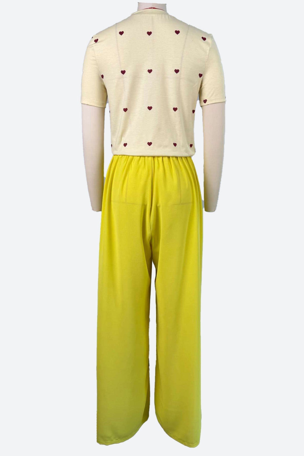 Round Neck Short Sleeve Top & Wide Leg Pants Set Lavish Daily