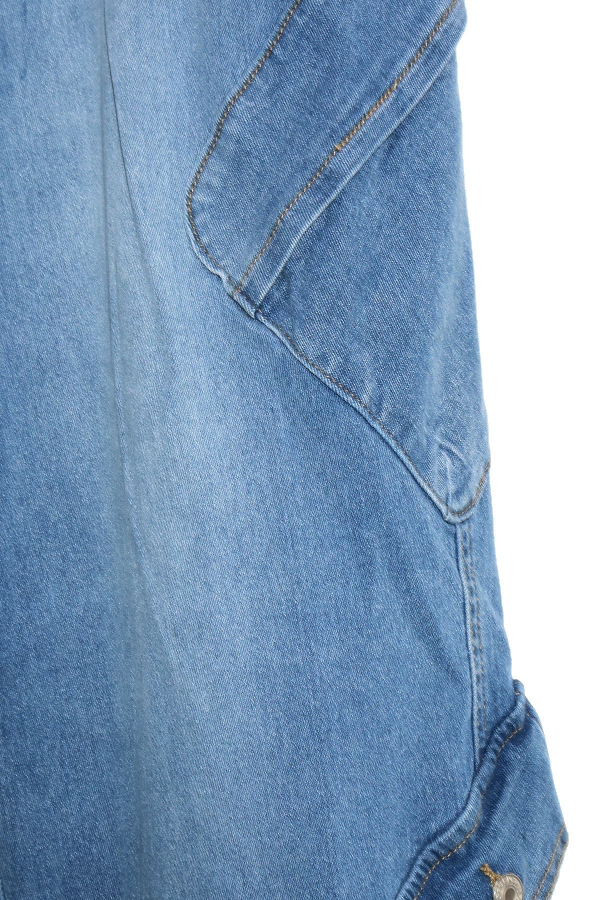 Light Blue Loose Fit Multi-Pocket Jeans Lavish Daily